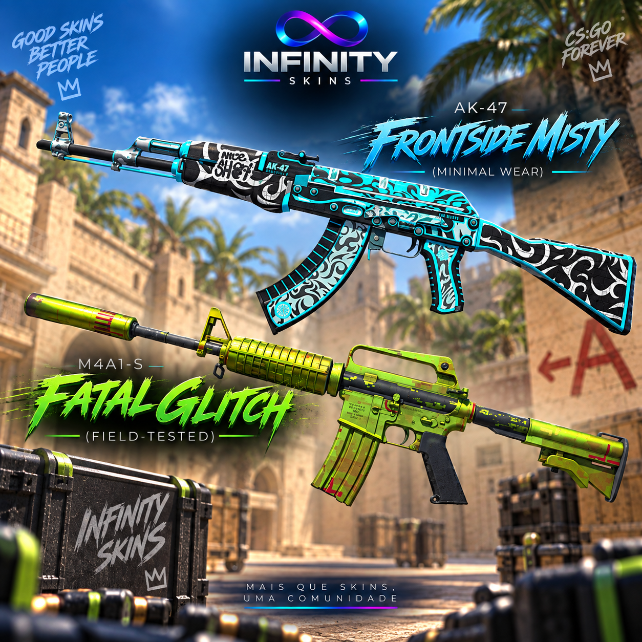 AK-47 | Frontside Misty (MW) e M4A1-S | Fatal Glitch (Field-Tested)